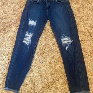 Just Black Blue Skinny Jeans with Distressed Rips